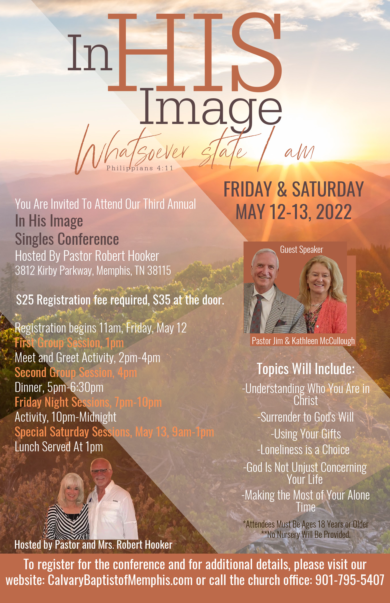 x2023 Singles Conference Informational Flyer Calvary Baptist Church