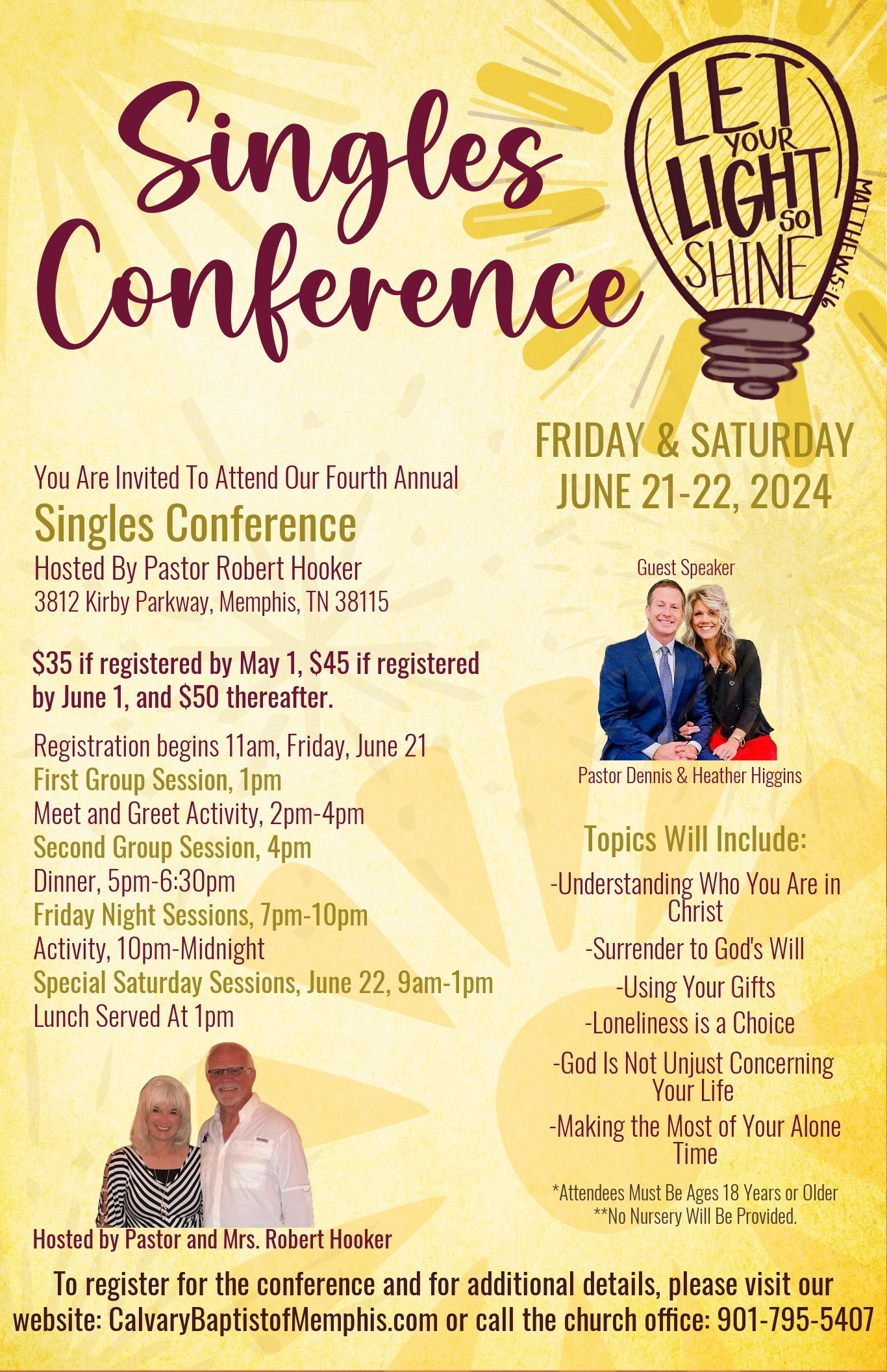 2024 Singles Conference Calvary Baptist Church